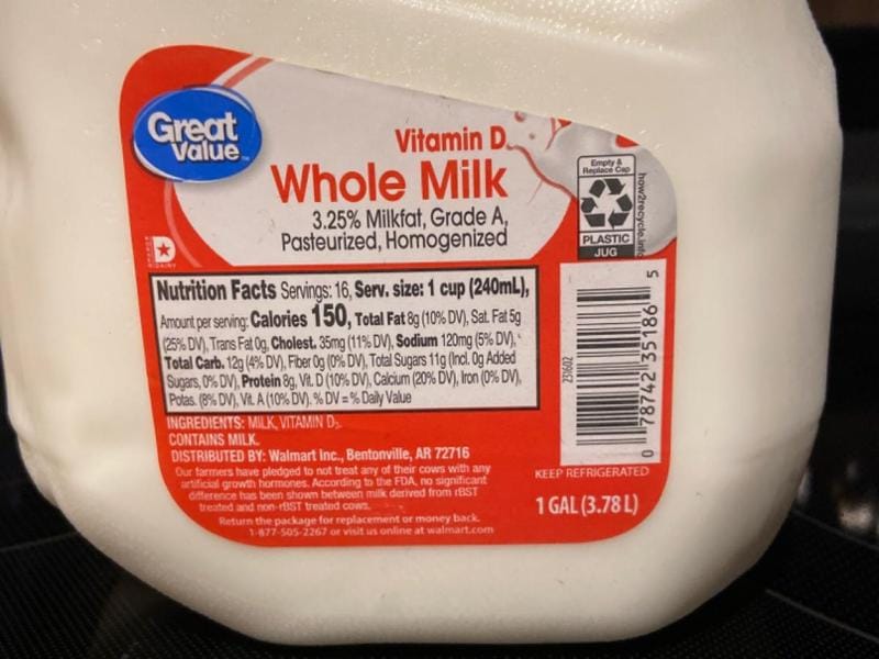 Whole Milk Nutrition